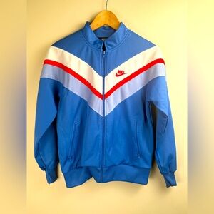 Vintage Blue Tag Nike Red White Blue Track Jacket Unisex Retro Rare 1980’s Large